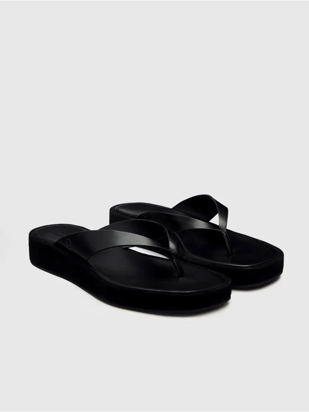 Reformation Eden Black Platform Flip Flop Sandals